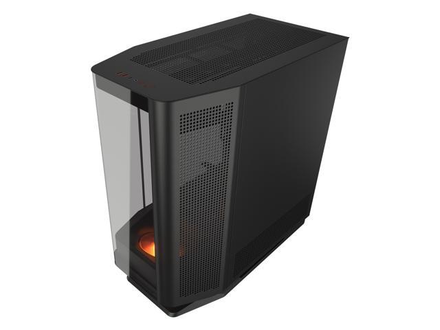 COUGAR FV270 Black Mid Tower Gaming Case with Tempered Curved Glass, 120mm Reversed ARGB PWM Bottom Fan pre-installed, Compatible with reverse...