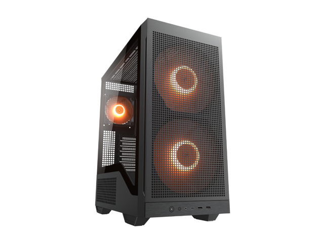 COUGAR MX600 Max RGB Black Computer Case Mid Tower for ATX / Micro ATX / Mini ITX, Supports 400mm GPU, Back Case