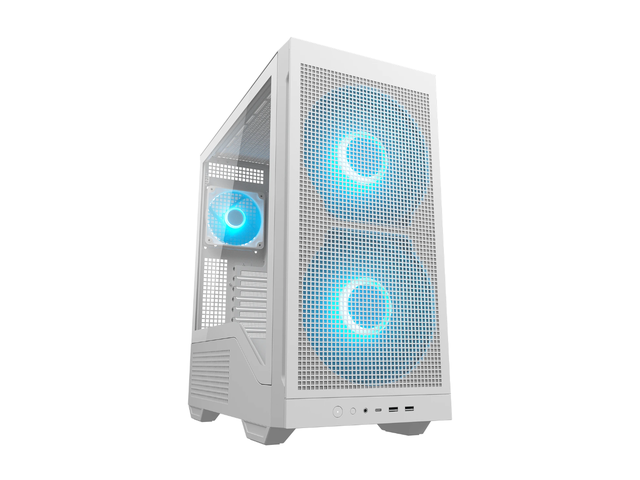 COUGAR MX600 Max RGB Black Computer Case Mid Tower for ATX / Micro ATX / Mini ITX, Supports 400mm GPU, White