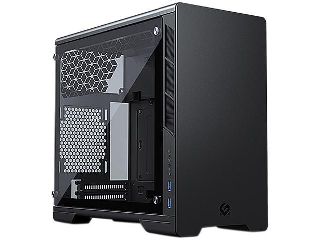 MetallicGear Neo Mini V2 Series Mini-ITX Case, Compact Chassis, Compact Chassis, Sand Blasted Aluminum, Tempered Glass Panel, Liquid Cooling Ready.