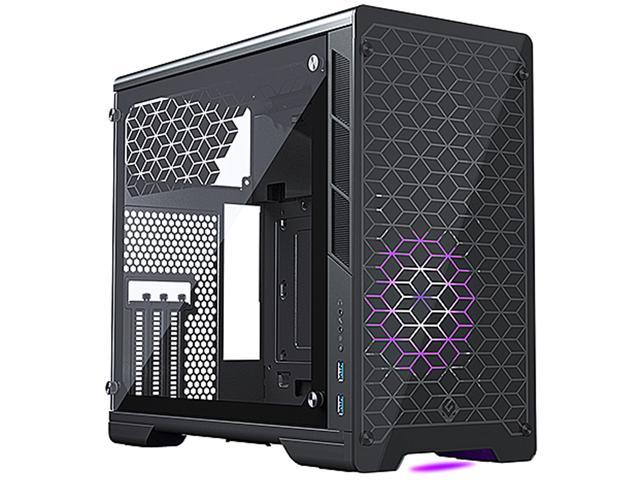 MetallicGear Neo-G V2 Mini-ITX Case, Compact Chassis, Sand Blasted Aluminum, Tempered Glass Panels, Black