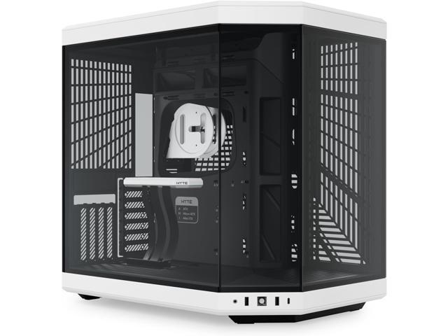 HYTE Y70 CS-HYTE-Y70-BW Dual Chamber Mid-Tower ATX Case with PCIe 4.0 Express Riser Cable Included, White/Black