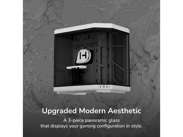 HYTE Y70 CS-HYTE-Y70-BW Dual Chamber Mid-Tower ATX Case with PCIe 4.0 Express Riser Cable Included, White/Black