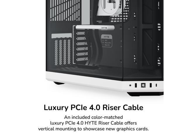 HYTE Y70 CS-HYTE-Y70-BW Dual Chamber Mid-Tower ATX Case with PCIe 4.0 Express Riser Cable Included, White/Black