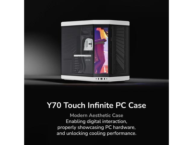HYTE Y70 touch infinite Dual Chamber ATX Mid Tower Modern Aesthetic Case With Integrated 2.5K LCD Touchscreen - Panda