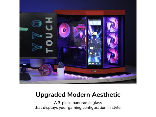 HYTE Y70 Touch Dual Chamber ATX Mid Tower Modern Aesthetic Case With Integrated 2.5K LCD Touchscreen - Black Cherry