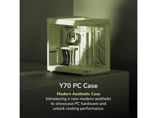 HYTE CS-HYTE-Y70-MM Matcha Milk ABS / Steel / Tempered Glass Dual Chamber Mid-Tower ATX Case Case (Computer Cases - ATX Form)