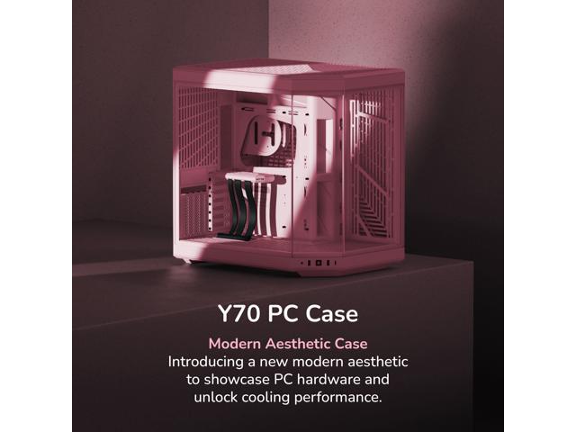 HYTE CS-HYTE-Y70-SM Strawberry Milk ABS / Steel / Tempered Glass Dual Chamber Mid-Tower ATX Case Case (Computer Cases - ATX Form)