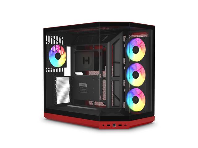HYTE Y50 RGB - Aesthetic Gaming PC Case - 4 Included aRGB Fans - Red