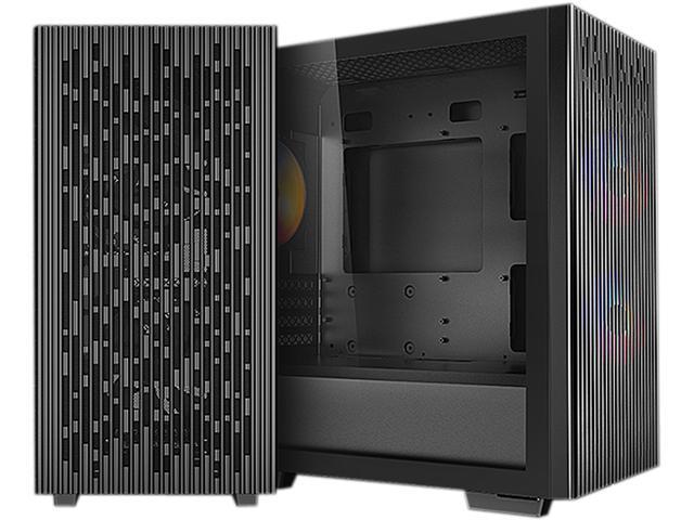 DeepCool MATREXX 40 3FS with Full-size Tempered Glass Side Panel, High Airflow Cooling, Three Included Fans, and Removable Drive Cage Micro.