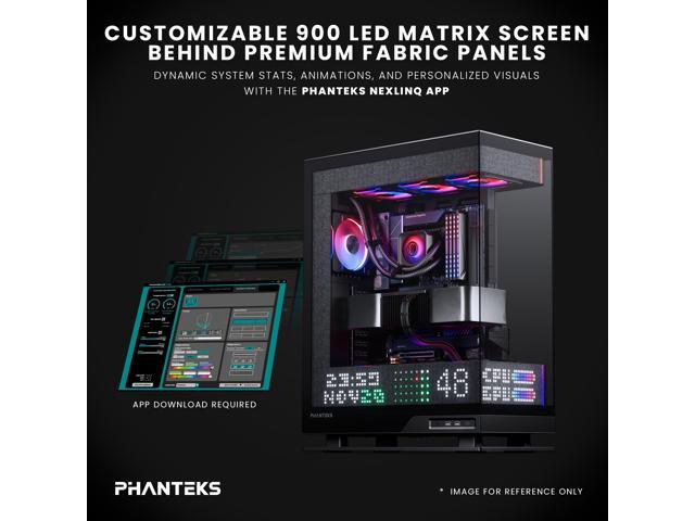 Phanteks Evolv X2 Matrix Mid Tower ATX Gaming Chassis with 900 LED Matrix Display, Fabric Interior Panel, Vertical Cooling System, Tempered Glass,...
