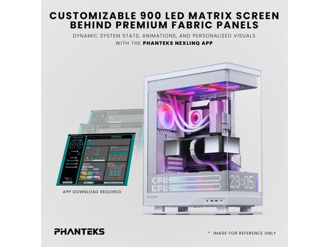 Phanteks Evolv X2 Matrix Mid Tower ATX Gaming Chassis with 900 LED Matrix Display, Fabric Interior Panel, Vertical Cooling System, Tempered Glass,...