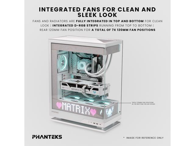 Phanteks Evolv X2 Matrix Mid Tower ATX Gaming Chassis with 900 LED Matrix Display, Fabric Interior Panel, Vertical Cooling System, Tempered Glass,...