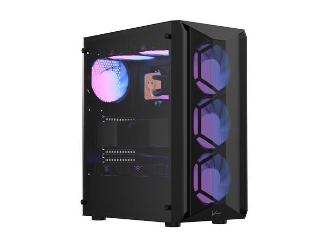 Formula V Line Air Power G1 Mid-Tower PC Case, Bold Angular Mesh Front, Pre-Installed ARGB Fans, Supports ATX/M-ATX/ITX, 335mm GPU, USB 3.0