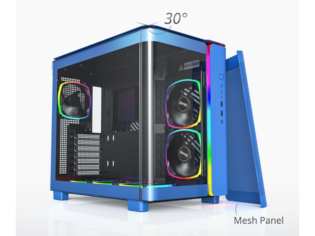 MONTECH, KING 95 PRO Dual-Chamber ATX Mid-Tower PC Gaming Case, High-Airflow, Toolless Panels, Sturdy Curved Tempered Glass Front, Six ARGB PWM Fan...