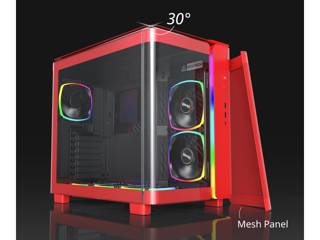 MONTECH, KING 95 PRO Dual-Chamber ATX Mid-Tower PC Gaming Case, High-Airflow, Toolless Panels, Sturdy Curved Tempered Glass Front, Six ARGB PWM Fan...