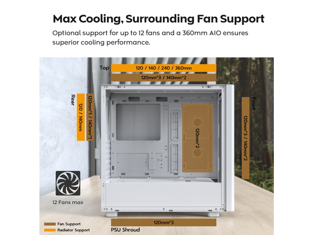 Montech XR Wood Black Black Computer Cases - ATX Form
