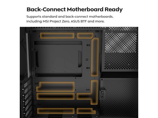 MONTECH HS01 PRO, ATX Mid-Tower PC Case, Gaming PC, High-Airflow, Reversible Layout, Mesh Front Panel, 5x ARGB PWM Fan Pre-Installed, Sink-in...