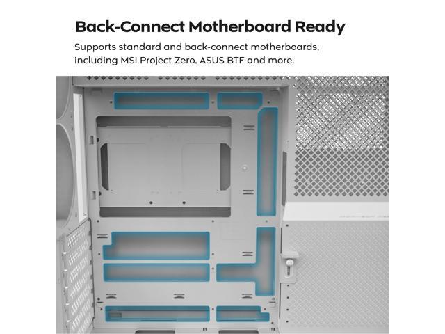 Open Box - MONTECH HS01 PRO, ATX Mid-Tower PC Case, Gaming PC, High-Airflow, Reversible Layout, Mesh Front Panel, 5x ARGB PWM Fan Pre-Installed,...