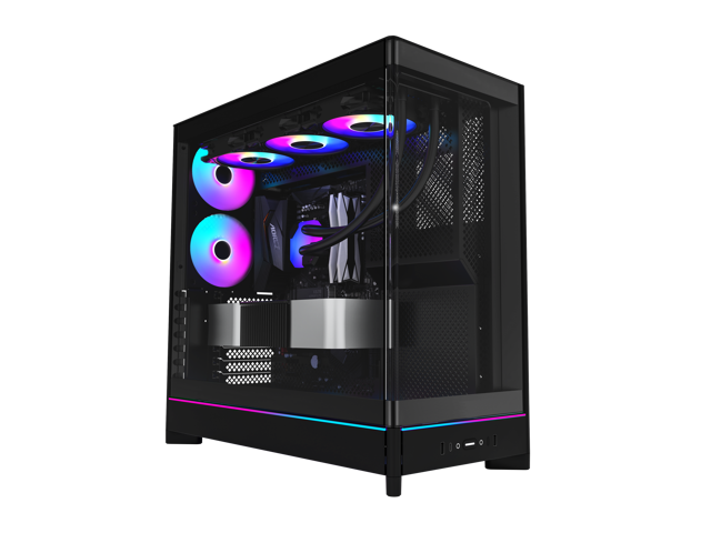 MONTECH HS02 PRO, ATX Mid-Tower PC Case, Gaming PC, High-Airflow, Reversible Layout, Sturdy Curved Tempered Glass Front Panel, 5x ARGB PWM Fan...