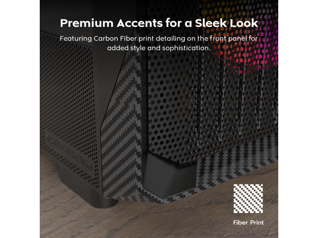 MONTECH X5- ATX Mid-Tower Gaming PC Case, High Airflow, 3x 140mm and 1x 120mm ARGB Fans Pre-installed, Glass Side Panel, Carbon Print Accents, GPU...