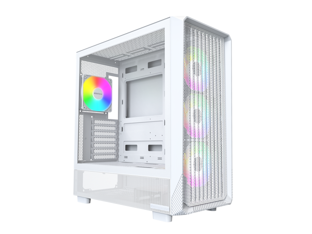 MONTECH X5- ATX Mid-Tower Gaming PC Case, High Airflow, 3x 140mm and 1x 120mm ARGB Fans Pre-installed, Glass Side Panel, Carbon Print Accents, GPU...