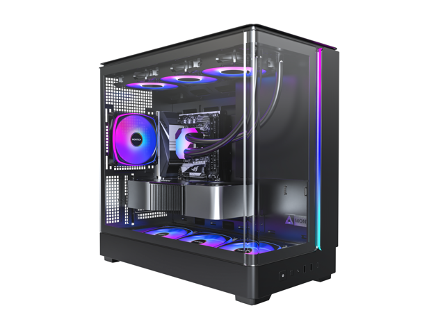 MONTECH KING 15 PRO Micro-ATX PC Case, Curved Panoramic Glass, Chimney Airflow, 360mm Radiator Support, Compact Build for High-Performance Systems,...