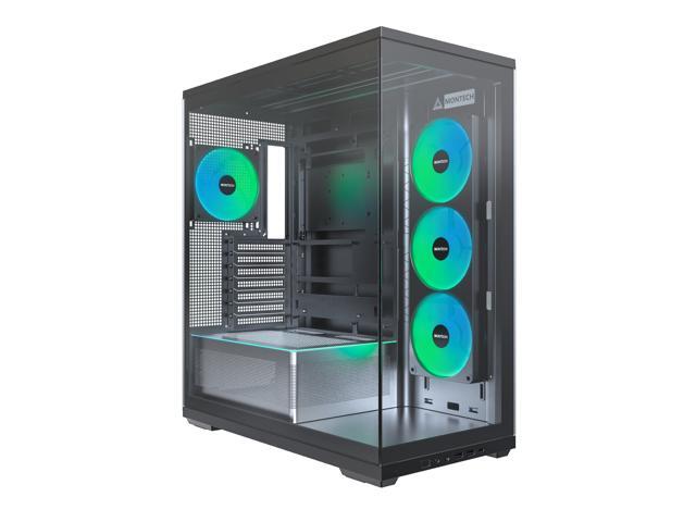 MONTECH TG3 ATX Mid Tower PC Case, Pre-Installed ARGB Unibody Fans, ARGB Strip, Tempered Glass Gaming Case with Showcase Platform, High Airflow.