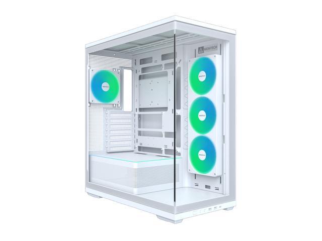 MONTECH TG3 ATX Mid Tower PC Case, Pre-Installed ARGB Unibody Fans, ARGB Strip, Tempered Glass Gaming Case with Showcase Platform, High Airflow.