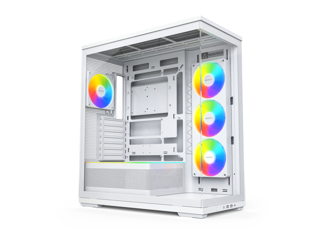 MONTECH TG3 Panoramic ATX Mid-Tower PC Case, Pre-Installed 360mm ARGB Unibody Fans & 1x120mm ARGB Fan, ARGB Strip, Supports 360mm Radiator, RTX...
