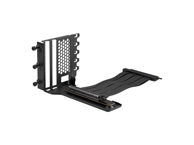 Phanteks Gen4 Vertical GPU Bracket, 220mm Flat Line PCI-E Gen4 x16 Riser Cable Kit, Black