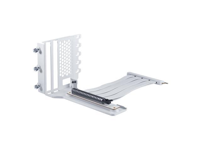 Phanteks Gen4 Vertical GPU Bracket, 220mm Flat Line PCI-E Gen4 x16 Riser Cable Kit, White