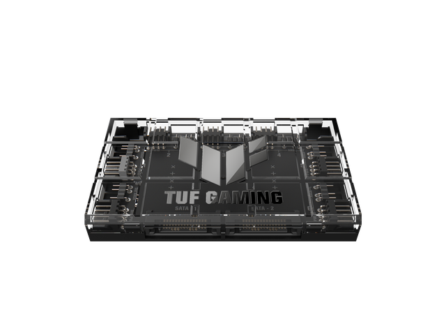 ASUS TUF Gaming ARGB PWM Fan Hub (connects six case fans, PWM fan and RGB controller, clear power and operation indicators, stable dual SATA power...