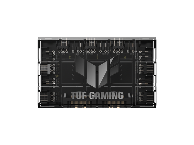 ASUS TUF Gaming ARGB PWM Fan Hub (connects six case fans, PWM fan and RGB controller, clear power and operation indicators, stable dual SATA power...