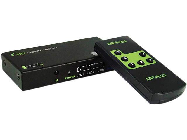 Techly IDATA HDMI-4K31 Switch HDMI 3 IN 1 OUT with Remote Control, 4Kx2K, 3D