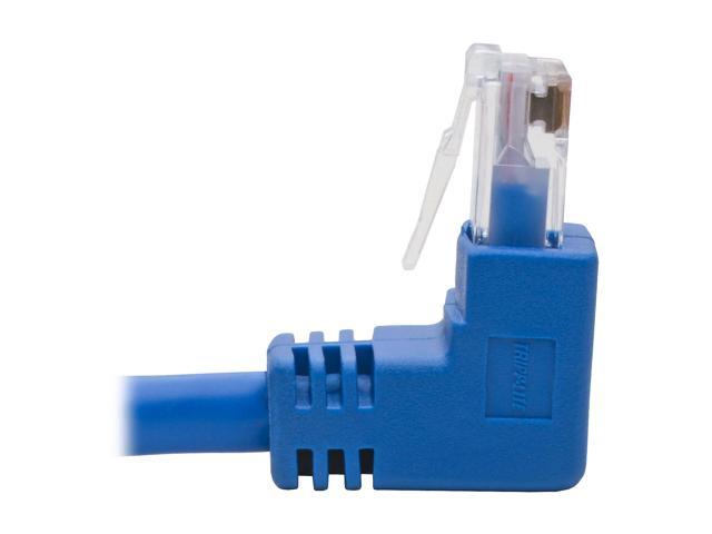 Tripp Lite Down-Angle Cat6 UTP Patch Cable (RJ45), M/M, Gigabit, Molded, Blue, 1 ft. (N204-001-BL-DN)