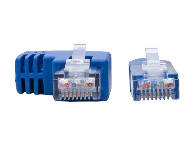 Tripp Lite Left-Angle Cat6 UTP Patch Cable (RJ45), M/M, Gigabit, Molded, Blue, 1 ft. (N204-001-BL-LA)