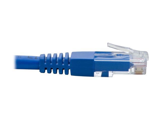 Tripp Lite Left-Angle Cat6 UTP Patch Cable (RJ45), M/M, Gigabit, Molded, Blue, 1 ft. (N204-001-BL-LA)