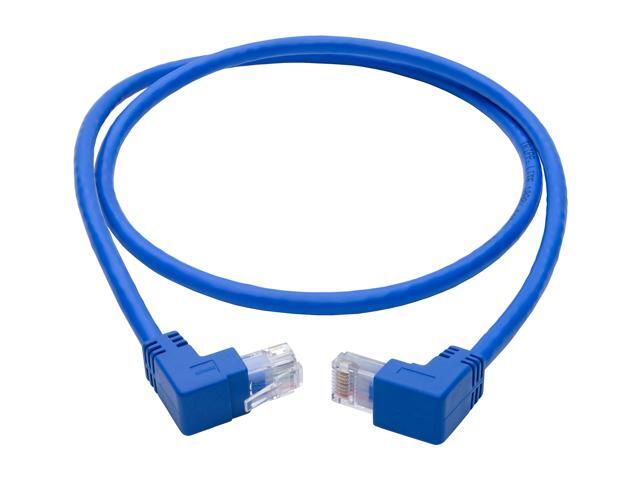Tripp Lite Cat6 UTP Patch Cable (RJ46), Up-Angle Male/Down-Angle Male, 3-ft. (N204-003-BL-UD)
