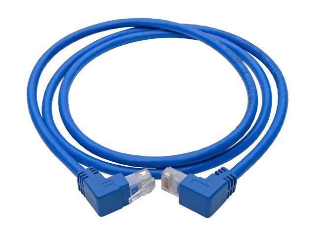 Tripp Lite Cat6 UTP Patch Cable (RJ46), Up-Angle Male/Down-Angle Male, 4-ft. (N204-004-BL-UD)