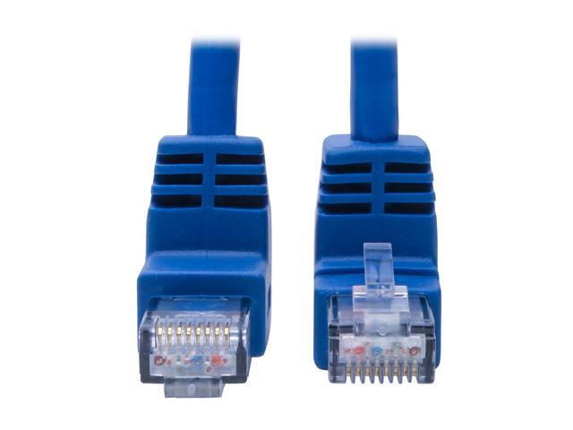 Tripp Lite Cat6 UTP Patch Cable (RJ46), Up-Angle Male/Down-Angle Male, 4-ft. (N204-004-BL-UD)