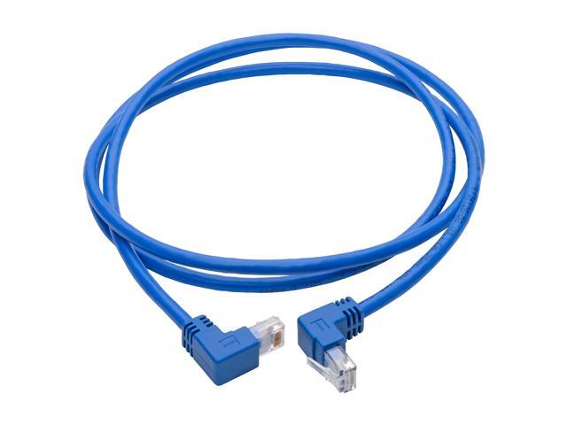 Tripp Lite Cat6 UTP Patch Cable (RJ46), Up-Angle Male/Down-Angle Male, 5-ft. (N204-005-BL-UD)
