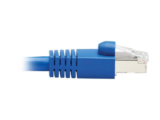 Tripp Lite Cat6a 10G-Certified Snagless F/UTP Network Patch Cable (RJ45 M/M), PoE, CMR-LP, Blue, 10 ft. (N261P-010-BL)