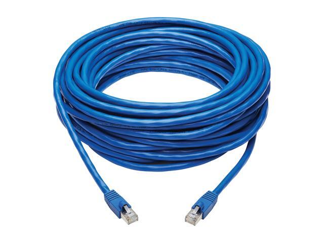 Tripp Lite Cat6a 10G-Certified Snagless F/UTP Network Patch Cable (RJ45 M/M), PoE, CMR-LP, Blue, 50 ft. (N261P-050-BL)