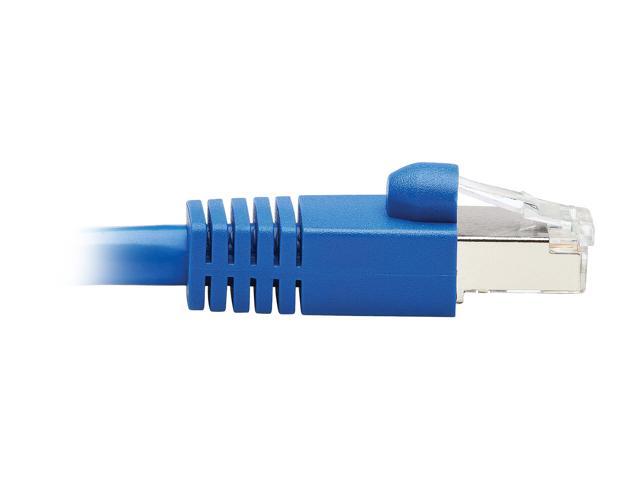 Tripp Lite Cat6a 10G-Certified Snagless F/UTP Network Patch Cable (RJ45 M/M), PoE, CMR-LP, Blue, 50 ft. (N261P-050-BL)