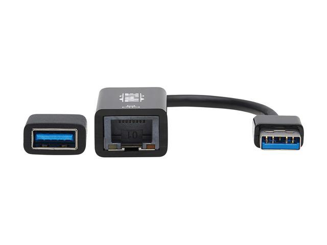 Tripp Lite USB C USB-A to RJ45 Gigabit Ethernet Network Adapter 2xM/F Black
