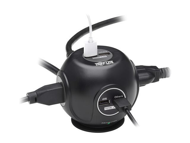TRIPP LITE Safe-IT Spherical Surge Protector 3-Outlets 4 USB Ports 6ft Cord