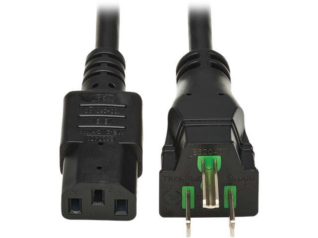 Tripp Lite Safe-IT Antibacterial Hospital-Grade Power Cord Medical, 5-15P to C13, Green Dot, 13A, 125V, 16 AWG, 10ft / 3.3M Cord (P006AB-010-HG)