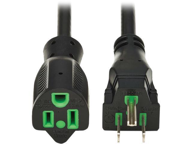 Tripp Lite Safe-IT Antibacterial Hospital-Grade Power Cord Medical Grade, 5-15P to 5-15R, Green Dot, 13A, 125V, 16 AWG, 10ft / 3.3M Cord...