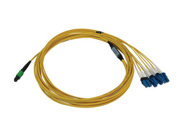 Tripp Lite Single Mode Fiber Patch Cable, 9/125 OS2 MPO to 4x Switchable LC Duplex (F/M APC-UPC), 8 Fiber, Yellow, LSZH Jacket, 5 Meters / 16.4...
